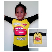 Kaos Cars Anak S M L XL Kuning Hitam Kaos Anak Raglan Murah C T30