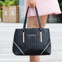 tas handbag jinjing elle skii SIMPEL berkualitas hitam polos wanita pu