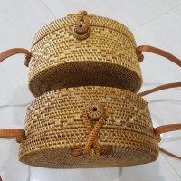 Jual tas rotan 20cm bulat/selempang/murah/handmade Murah