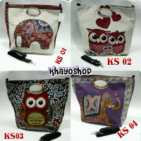 Jual Tas etnik thailand / tas bangkok / tas gajah owl Murah