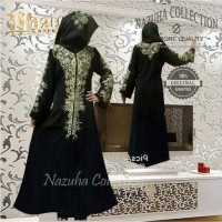 Jual Na 462 | Baju Gamis Pesta Arab-Gamis Abaya Bordir Terbaru-Gamis Hitam Murah