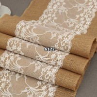 Jual Taplak Meja Table Runner Burlap Lace Vintage Decor Kain Goni Import1 Murah