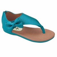 Jual sandal anak perempuan hijau tosca sendal flat pesta anak wanita