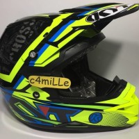 HELM KYT CROSS OVER SE STEP UP BLACK YELLOW FLUO CYAN BLUE TRAIL