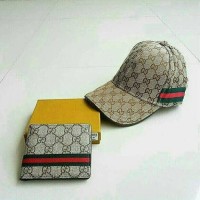 dompet gucci & topi gucci