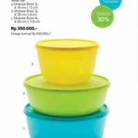 Modular Bowl Set Tupperware (reguler + junior bowl)