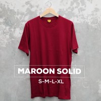 Jual Baju Kaos Polos Oblong Bandung Maroon Solid Pria wanita Merah Murah