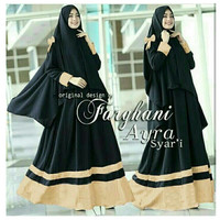 busana muslim gamis maxi pashmina hijab jilbab bergo warna hitam