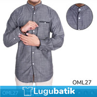 baju koko pria lengan panjang semi slimfit elegan / cowok / laki