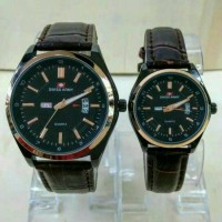 JAM TANGAN PRIA COUPLE SWISS ARMY NEW EDITION TALI KULIT