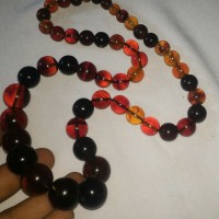 Kalung Batu FOSIL BLUE AMBER Ukuran 10 - 20 mm by Wisata craft jember