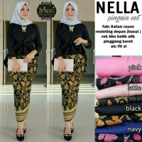 Baju / Pakaian / Setelan Kebaya Batik Remaja Nella Penguin Set Black