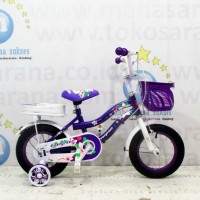 12in Evergreen Lily CTB Sepeda Anak Perempuan Usia 2 - 4 Tahun Purple