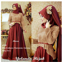 busana muslim gamis maxi pashmina hijab jilbab warna mocca baju pesta