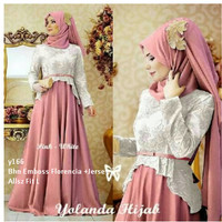 busana muslim gamis maxi pashmina hijab jilbab warna putih baju pesta