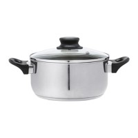 IKEA ANNONS Panci dengan penutup kaca, Stainless Steel