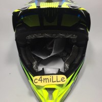 HELM KYT CROSS OVER SE STEP UP BLACK YELLOW FLUO CYAN BLUE TRAIL