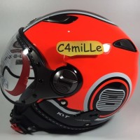 (Dijamin) HELM KYT ELSICO SUPER FLUO #1 RED FLUO BLACK RETRO PILOT