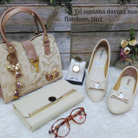 Tas Murah,Tas Wanita,Tas Paket, BERKUALITAS Tas Lokal,Flatshoes,Mocca