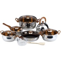 OXONE Eco Cookware Panci Set 12 + 2 pcs Cokelat - (OX-933)