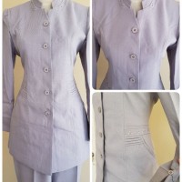 Setelan baju blazer/Exclusive blazer wanita warna abu silver kode 907