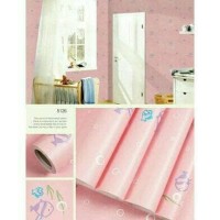 wallpaper Sticker Dinding PINK motif IKAN