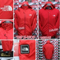 Jaket Gunung The North Face TNF 1508 Red Grade Ori Bolak-Balik Goretex