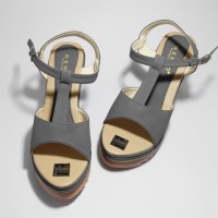Sepatu Wedges Wanita / Wedges Genio Tali / Flat Shoes - Abu2