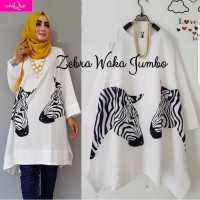 Blouse perempuan Zebra Waka Jumbo baju blus muslim wanita besar modis