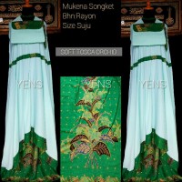 Mukena Batik Songket Bali Jumbo Tosca