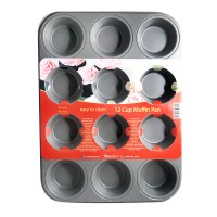 Jual Homeland Bakeware 12 Cup Muffin Pan / Loyang - Grey Murah