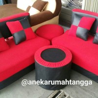 sofa sudut minimalis merah hitam PROMO TERLARIS TERMURAH FREE ONGKIR