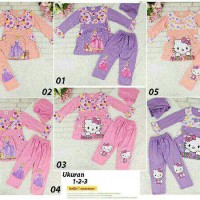 baju muslim anak hello kitty princess balita imut lucu