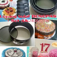 Jual 1 Set Loyang Cake Brownies Bulat Bundar Bongpas Murah