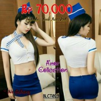Jual Lingerie kostum pramugari biru (BLCT029) Murah