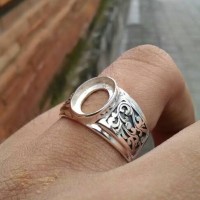 emban cincin perak 925 handmade motif ukir batik