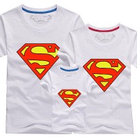 GROSIR KAOS COUPLE FAMILY NEW SUPERMAN PUTIH KELUARGA MODERN MURAH