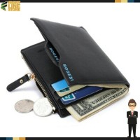 Jual Dompet Kulit Import Pria / Cowok- Leather Wallet Bogesi Hitam ORIGINAL Murah