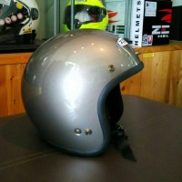 Helm Zeus Z385 Gray Gunmetal Halface Z 385 Retro Bogo Vespa