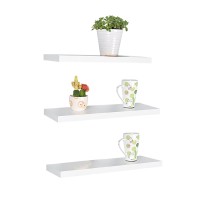 Jual Rak Dinding Tempel Minimalis 3 Pcs 30 x 10 cm - Putih Murah