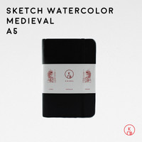 Jual Sketchbook Watercolor Medieval Hardcover a5 Hitam Murah