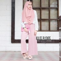 Jual kulot plisket pink pants - celana murah - jogger - bawahan wanita Murah
