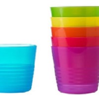 IKEA KALAS Gelas Minum Plastik Anak Cup isi 6 warna war Murah 3101
