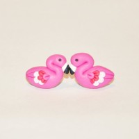 anting kawaii handmade clay flaminggo giwang pesta anak tusuk tindik