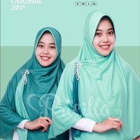 Green Tea L - Jilbab Instan Bolak-balik Syari 2 in1 Pricilla - P3