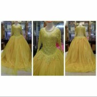 gaun pengantin/baju pengantin wanita warna kuning size M-L