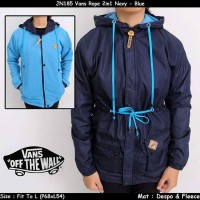 JAKET BOLAK BALIK 2IN1 VANS PARASUT FLEECE NAVY TURKISH POLOS WANITA
