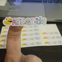 Jual Stiker Label Nama Cutting Murah Unik Lucu Waterproof: ICON MINI Murah