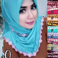 kerudung murah / hijab murah / jilbab segi empat bunga melati