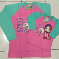 Jual Kaos Couple (ibu & anak) muslim ilmu tanpa amal pink Murah